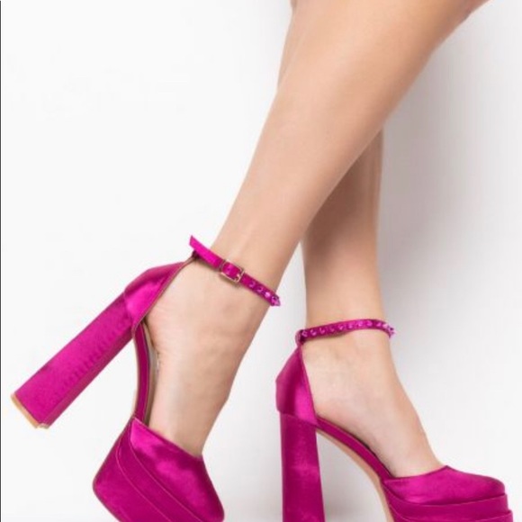 CITY ON FIRE CHUNKY PUMP IN FUCHSIA PENELOPE-FUCHSIA - Picture 2 of 10